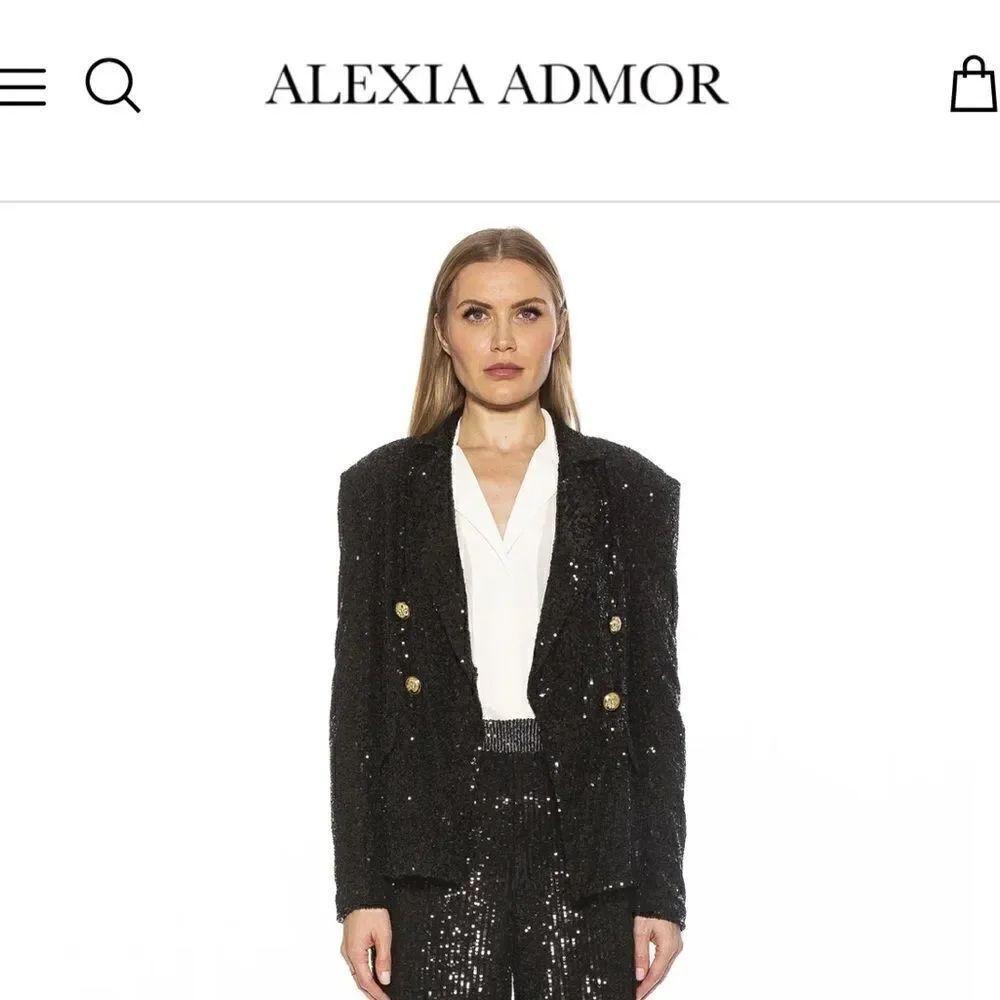 Alexia Admor NWT Abbi Blazer size 10 NWT in black sequin